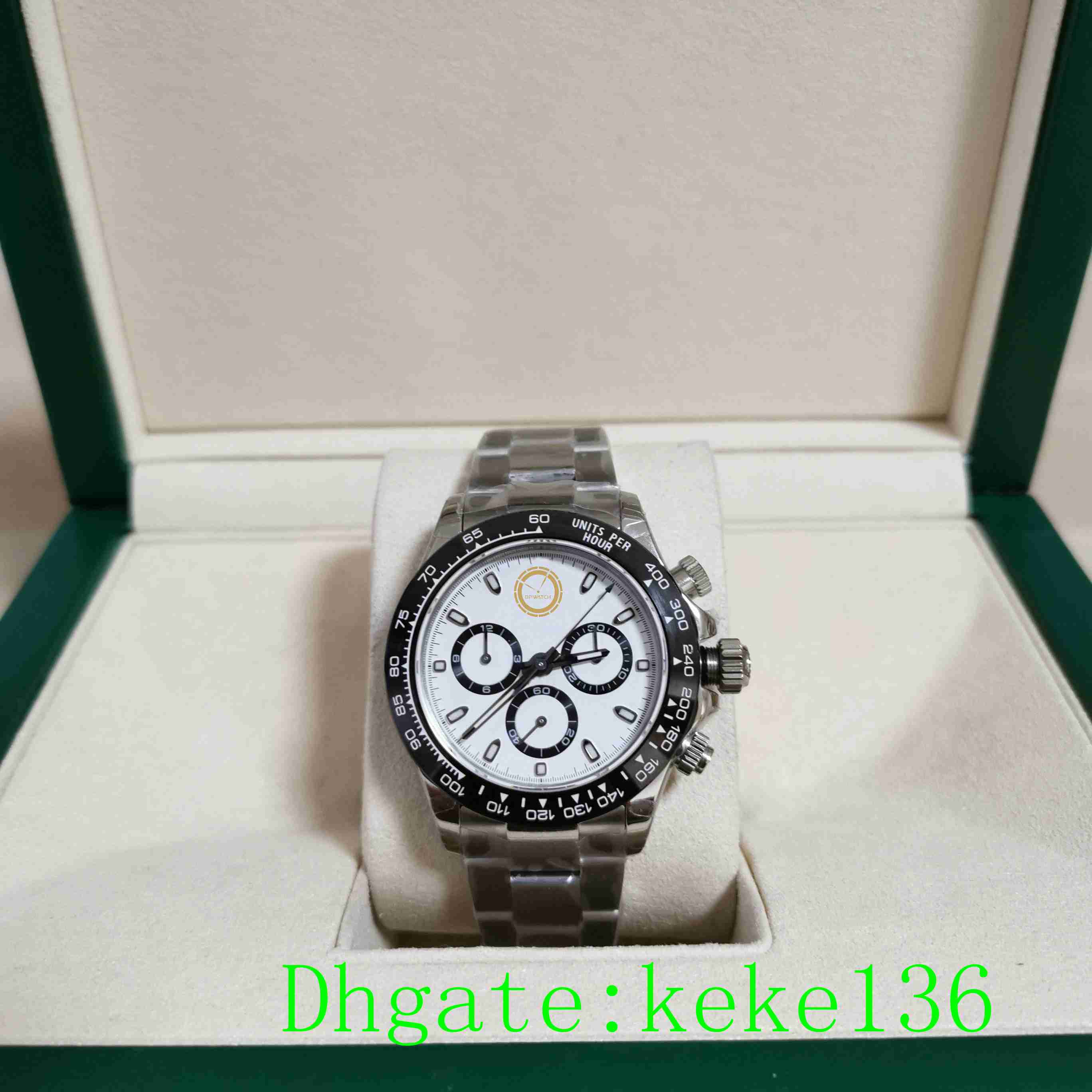 

BP top Watch cal.4130 Movement Cosmograph 116500LN 116500 40mm Stainless Panda Dial Chronograph Working Automatic mechanical Mens Watches men Wristwatches, Box