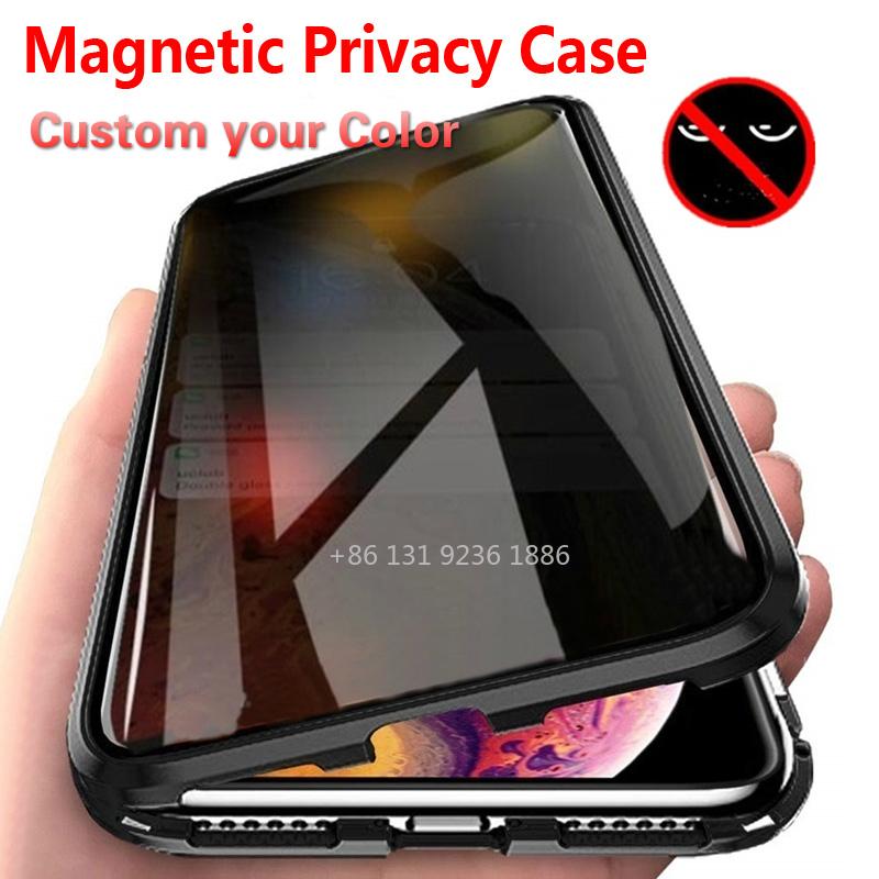 

Metal 360 Magnetic Case for iphone 13 12 11 pro Cover coque Bumper for iphone xr se2020 7 8 plus xs max Cases Funda, Black