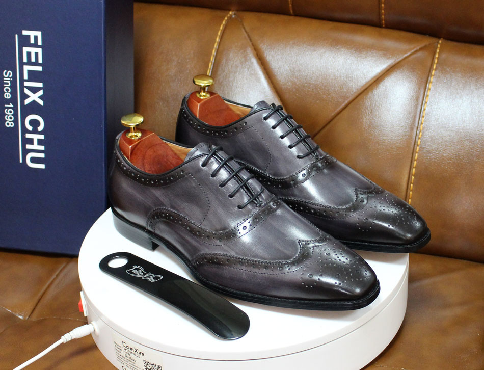 Bruin lederen Oxford schoenen handgemaakte wingtip brogues voor mannen en vrouwen Schoenen Herenschoenen Oxfords & Wingtips 