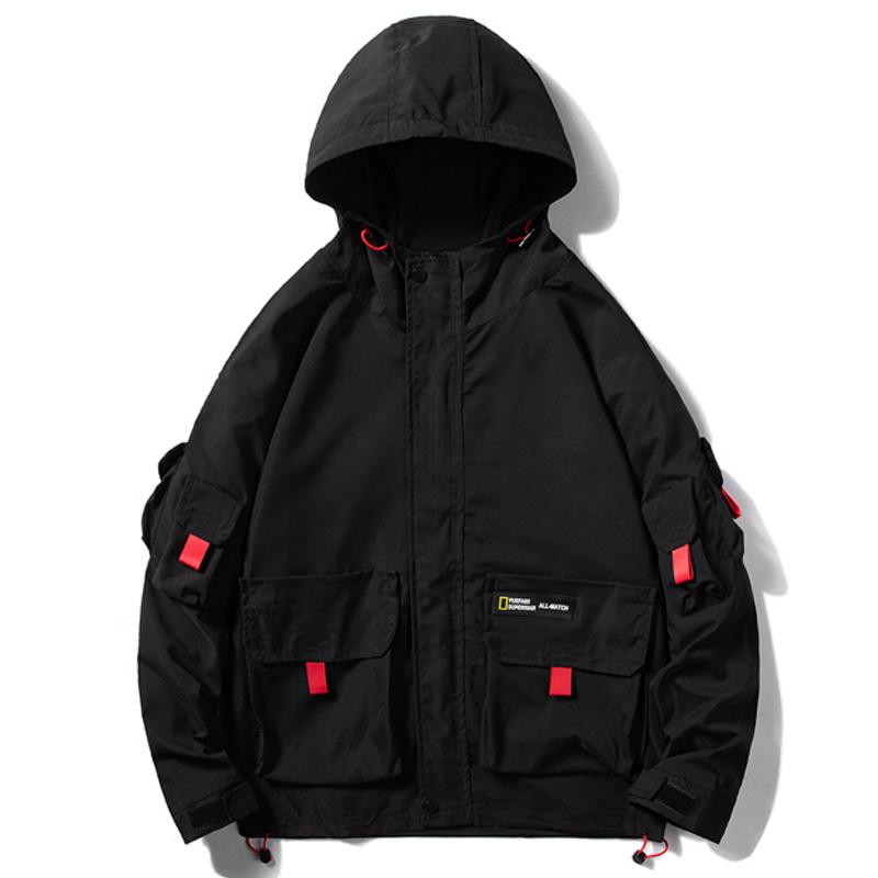 

Men's Jackets 2022 Fashion Black Jacket Men Casual Hooded Spring Autumn Mens Bomber Loose Multi-pocket Coat High Quality, Black;brown