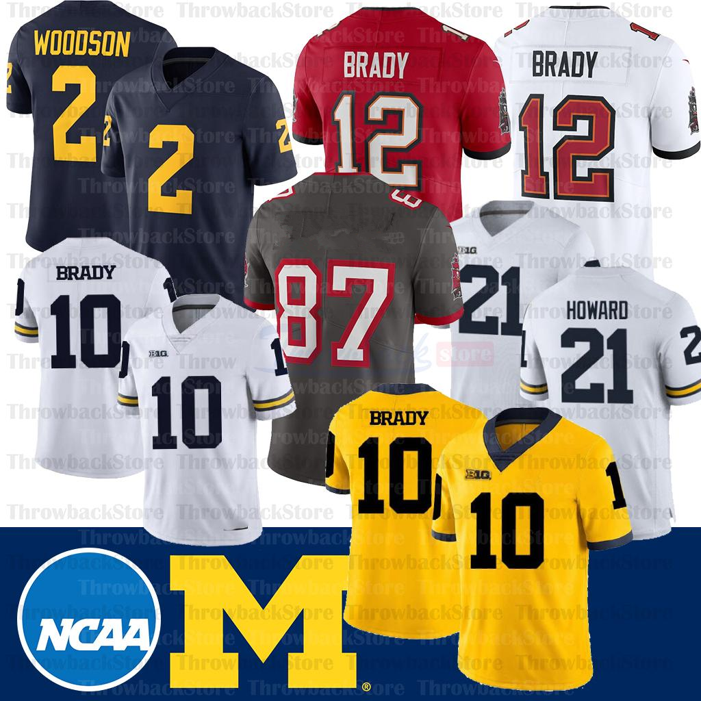 

NCAA Michigan Wolverines Jersey 10 Desmond Howard Tom Brady Charles Woodson Shea Patterson College Football Jersey, 10 tom brady/yellow