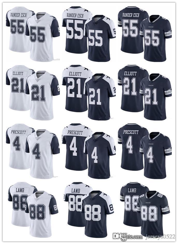 

Men Dallas youth Cowboys 4 Dak Prescott 55 Leighton Vander Esch 21 Ezekiel Elliott 88 CeeDee Lamb Football Jerseys, Black;red