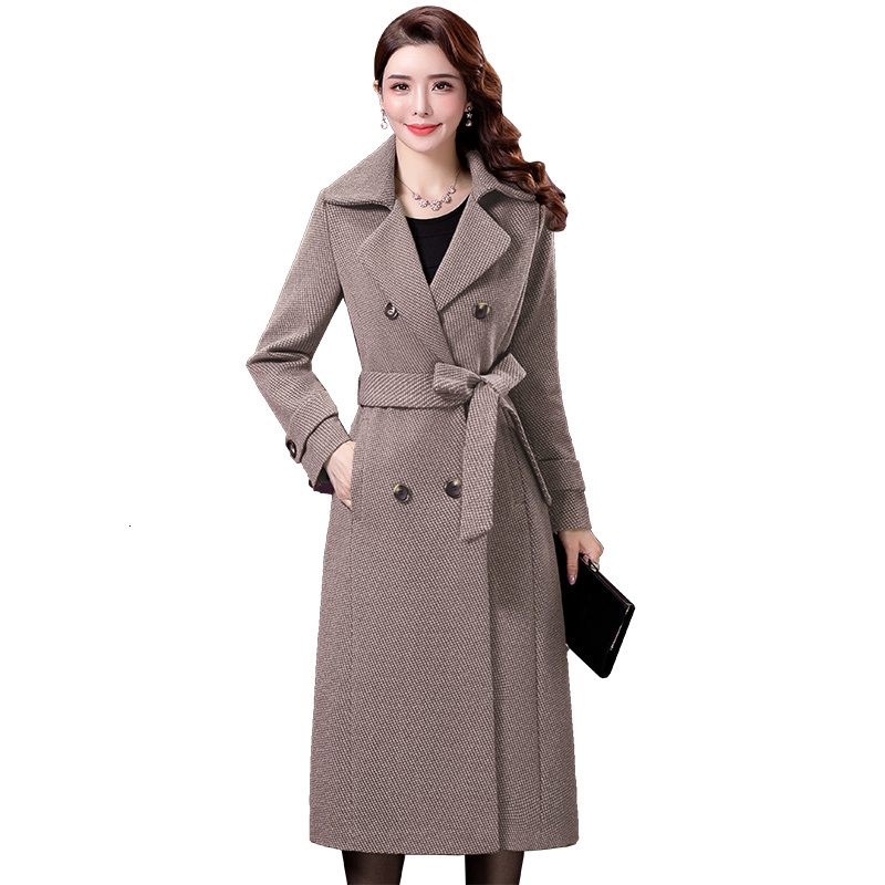 

New Wool Coat in Middle of Middle-aged Thelong on the Knee Thick Hot Female Jacket Autumn and Winter Models Xtxn