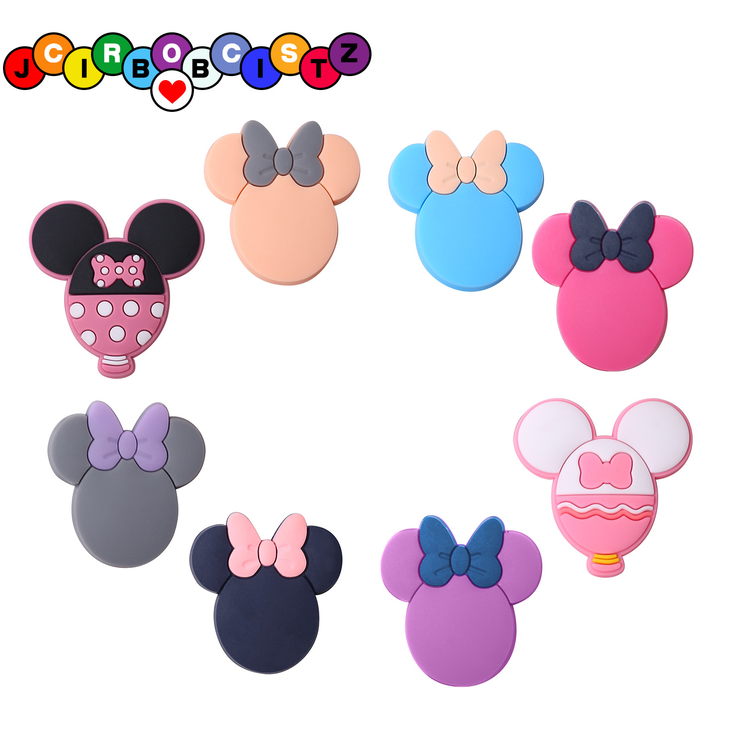 

Support Custom Cartoon Animation Slippers Shoe Buckle Decoration, White;pink