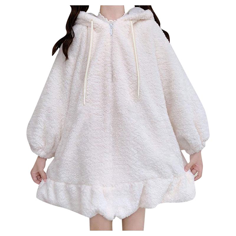

Women's Jackets With Solid Fashion Sleeves Loose Long Hoodie Casual Hood Color Coat Jacket, Black;brown
