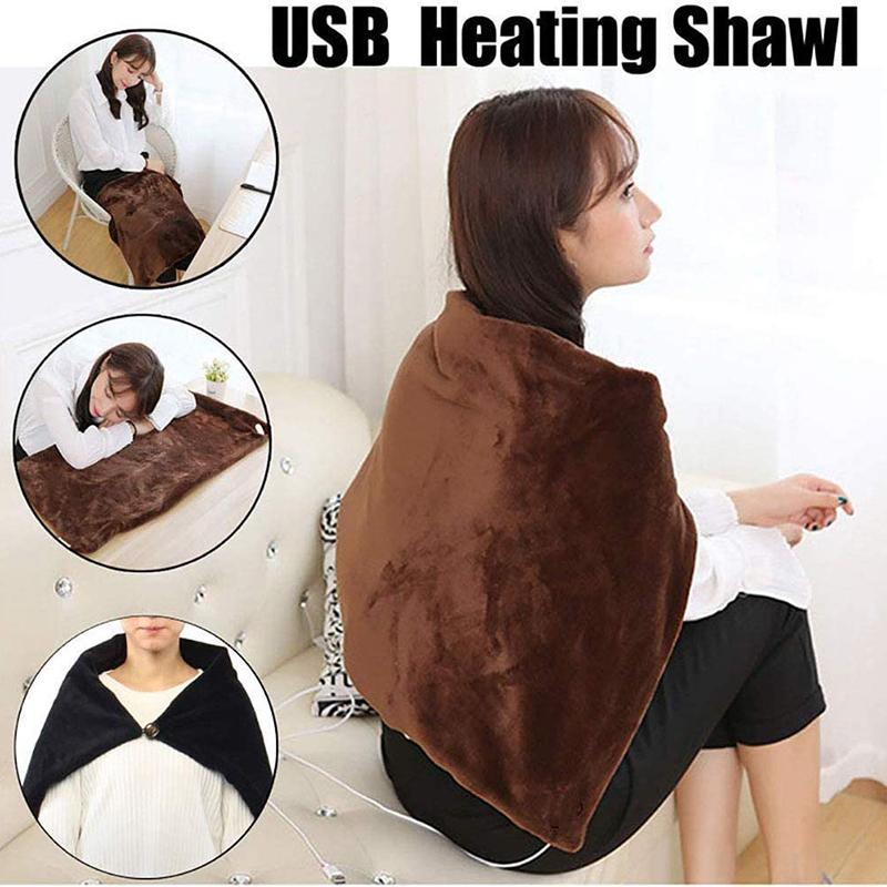 

Scarves USB Soft Heated Shawl Blanket Fleece Flannel Warmer Home*Office Winter Electric Warming Neck Shoulder Heating Blank