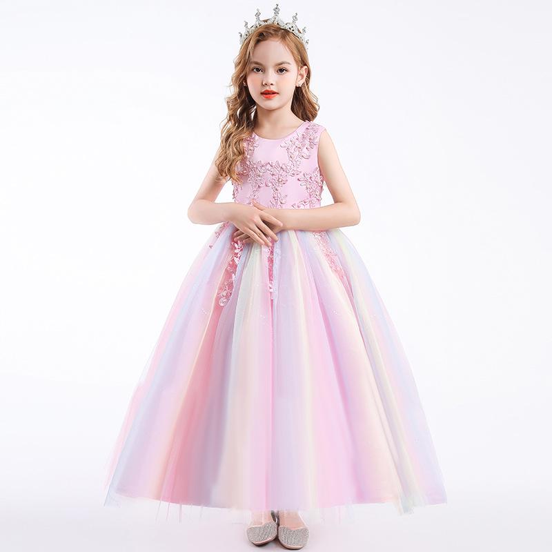 

Girl's Dresses 2022 Year Kids Princess Dress For Girls Flower Ball Gown Baby Clothes Elegant Party Wedding Costumes Children Clothing, Red;yellow