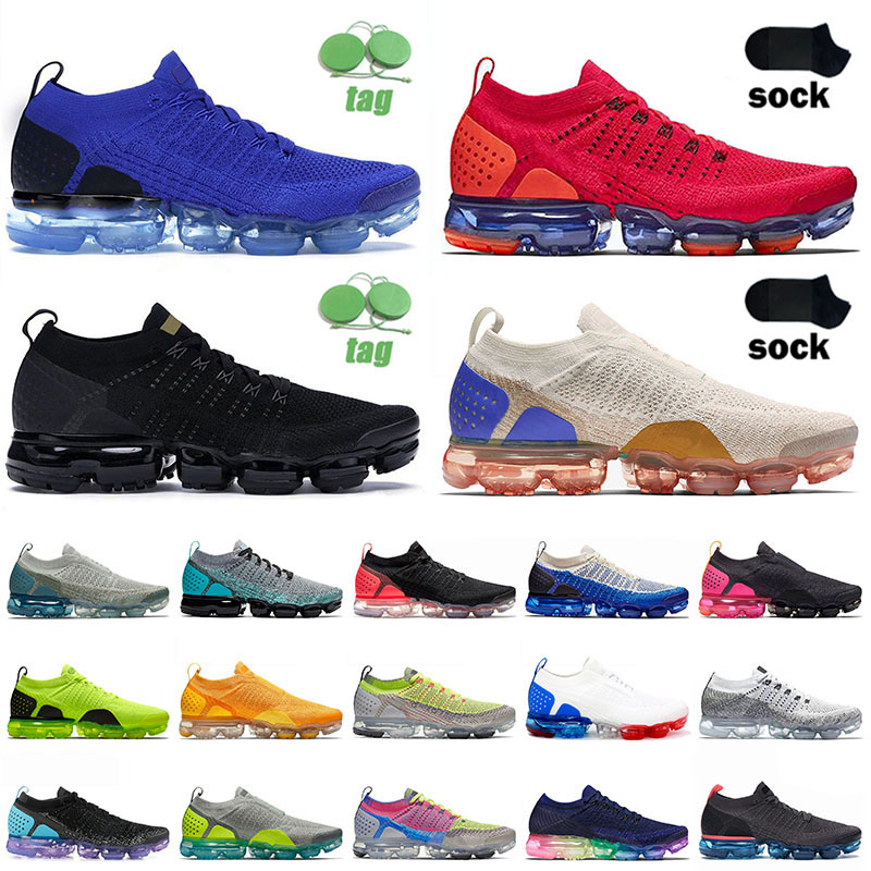 

2021 Top Knit 2.0 Fliy II Running Shoes Men Women Vapourmax fliyknit 1.0 Race Blue Red Orbit Triple Black Sail Knits Cushion Designer Run Trainers Sneaker des chaussures, A36 moon particle 40-45