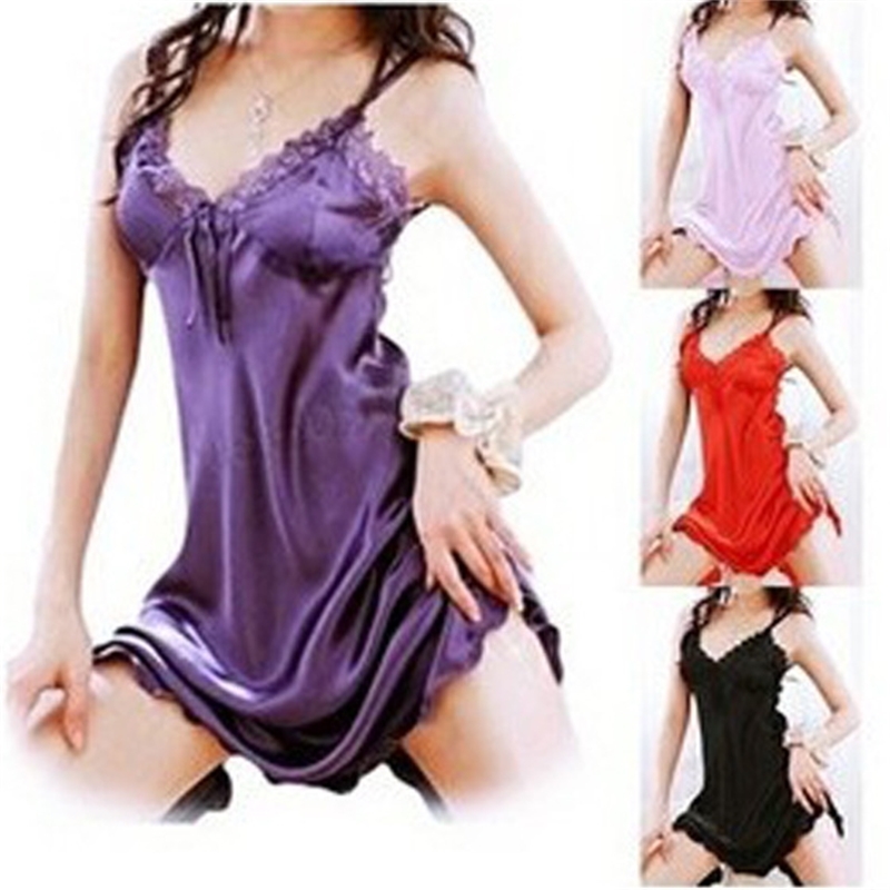 

Sexy lingerie allures new style perspective sexy lace nightdress multicolor, Black;white