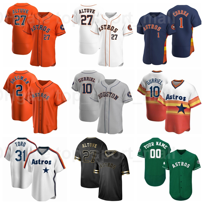 

New Baseball 27 Jose Altuve Jersey 1 Carlos Correa 10 Yuli Gurriel 31 Abraham Toro 2 Alex Bregman Cool Base Men Kids Women, Men flexbase