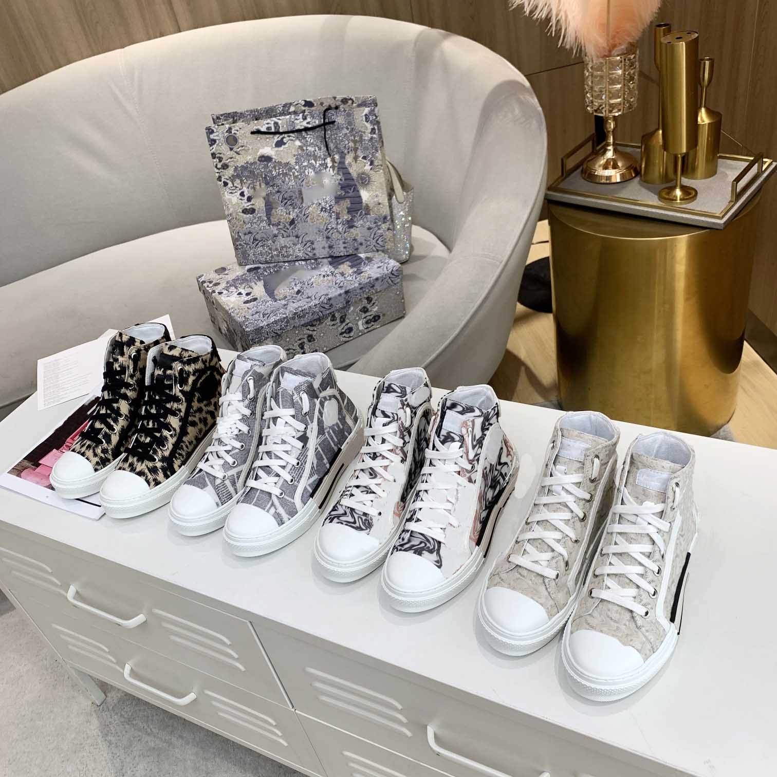 

2022 Designer Shoes Oblique Technology Sneakers Men Women Trainers High Top Leather Sneaker Embroidery Printed Alphabet Shoe Size 35-45