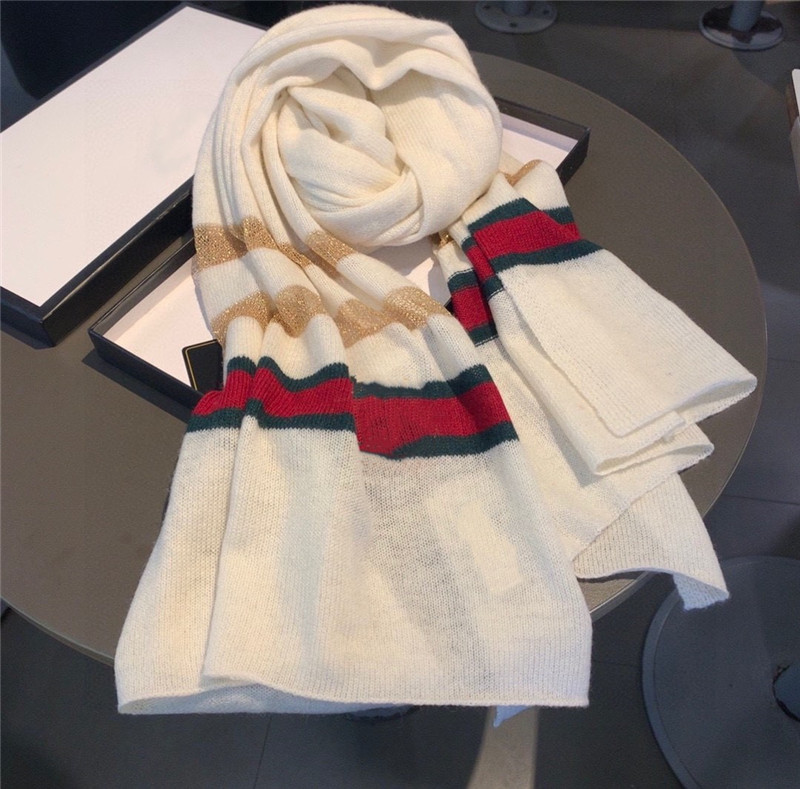 

Soft Cashmere Striped Scarf: Unisex Winter Shawl, Silk Weaving - Designer Gift for Women