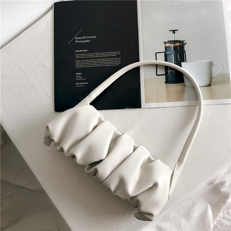 

The clouds bag Messenger Handbags Retro Women shoulder bags Flap New cowhide Leather Casual Solid crossbody bags for women, White