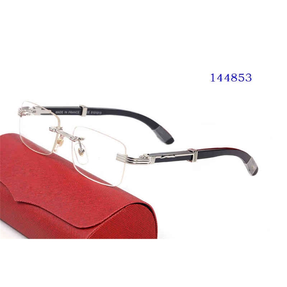 

Natural wood sunglasses men black and white buffalo horn sunglasses retro rimless square frame French