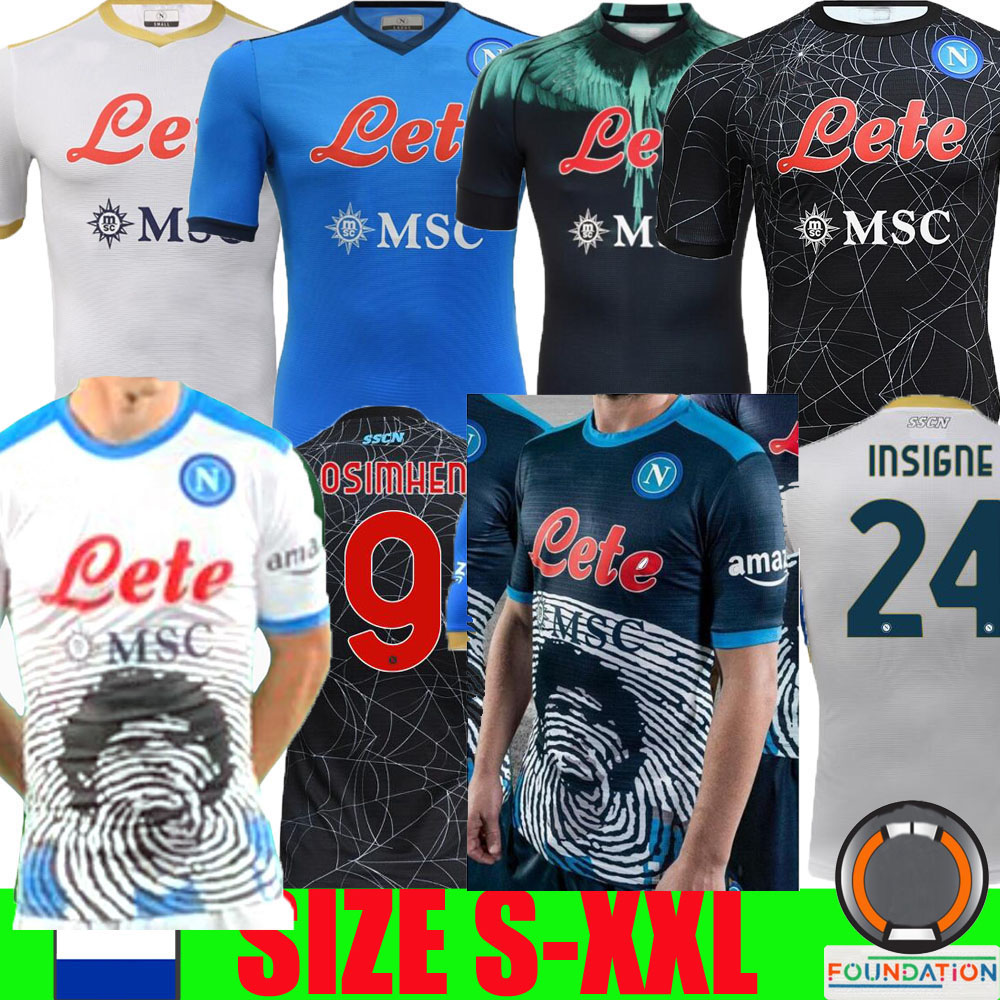 

Napoli Soccer Jerseys Halloween 2021 2022 MARADONA Burlon Maglietta calciatore OSIMHEN INSIGNE 21/22 SSC Naples MAGLIA Limited Edition Men Kids Kits Football Shirt, Men away+patch 1