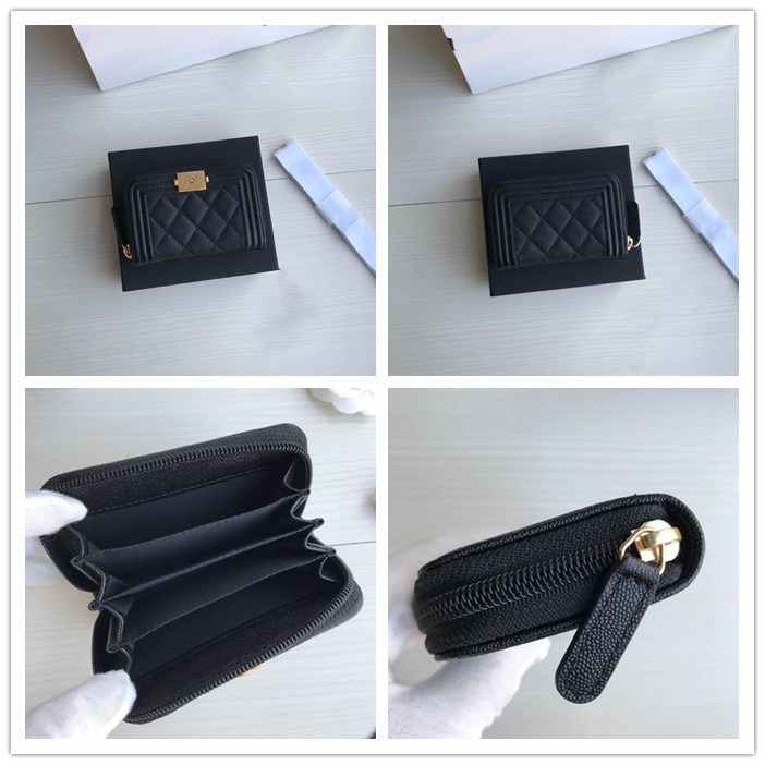 

Hot sold Top quality genuinel leather luxurys Designers women wallets Classic womens shoulder bag wallet with box Fashion mens purses credit card holder passport, Black gold