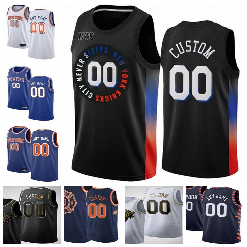 

Custom 1 Obi Toppin RJ 9 Barrett Kevin 20 Knox Julius 30 Randle Frank 11 Ntilikina Dennis 5 Smith 25 Bullock Men Kids Basketball Jerseys, Black;red