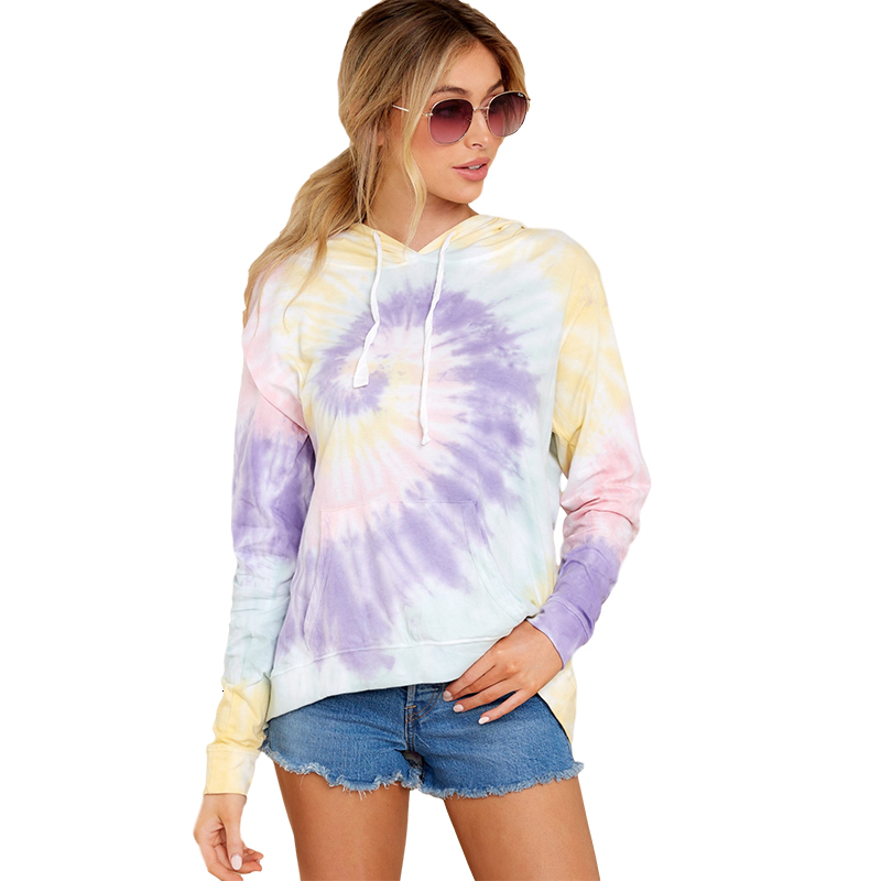 

2021 New Autumn Women Tie Dye Hoodie Sweatshirts Long Sleeve Ladies Winter Casual Pullovers Pocket Streetwear Hooded Sweatshir H7p1, Wd094pu