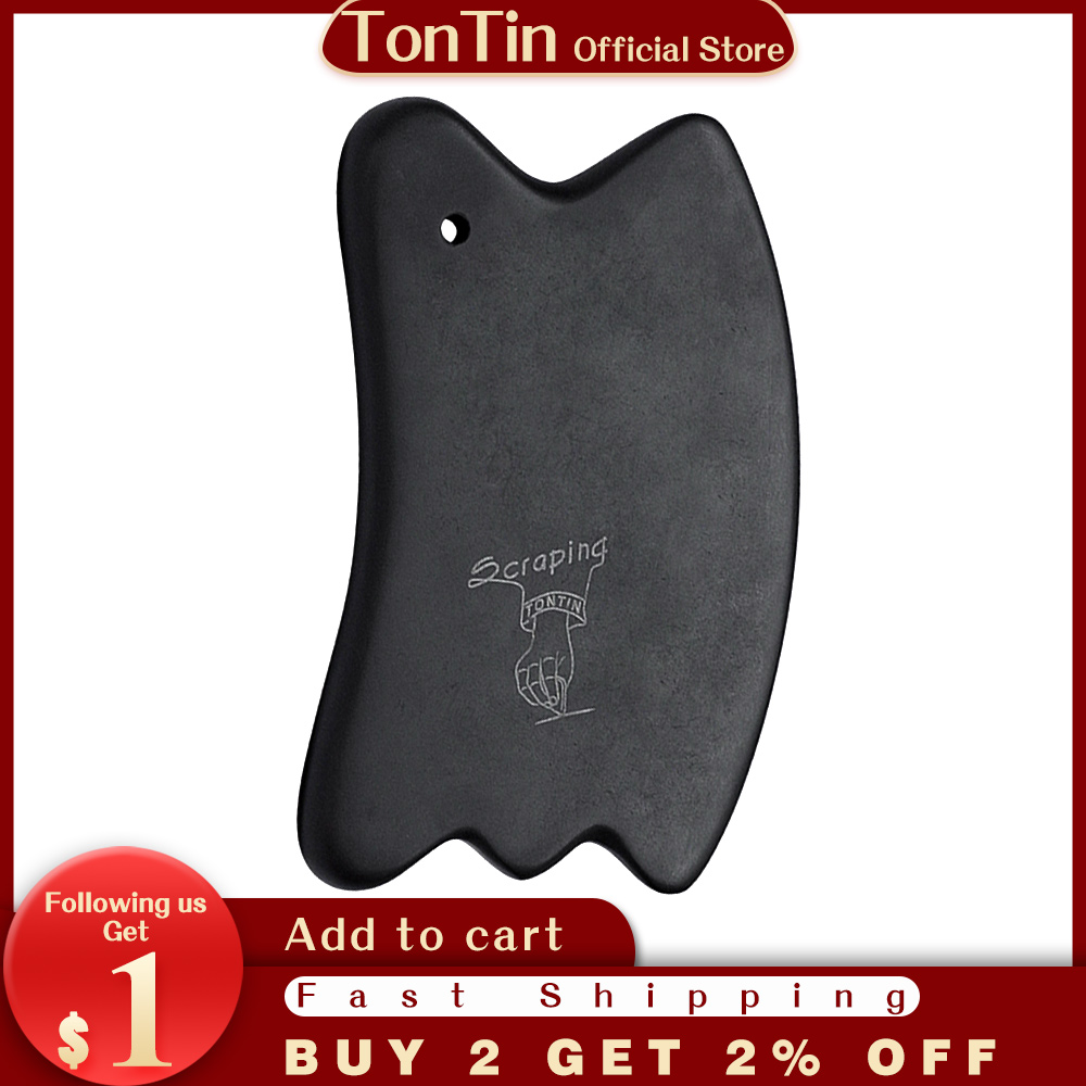 Tontin Therapy Bian Stone Needle Black Color Square Knife shape Face-lift Back detox Dredge meridians Neck lymph Tool-image-666147751