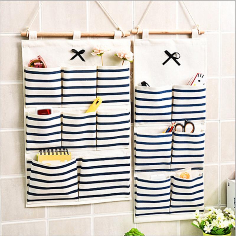 

Storage Boxes & Bins Large Simple Hanging Bag Behind The Door Wall-Mounted Multi-Layer Finishing Closet Organizer Sundries Pouch, Six pocket blue