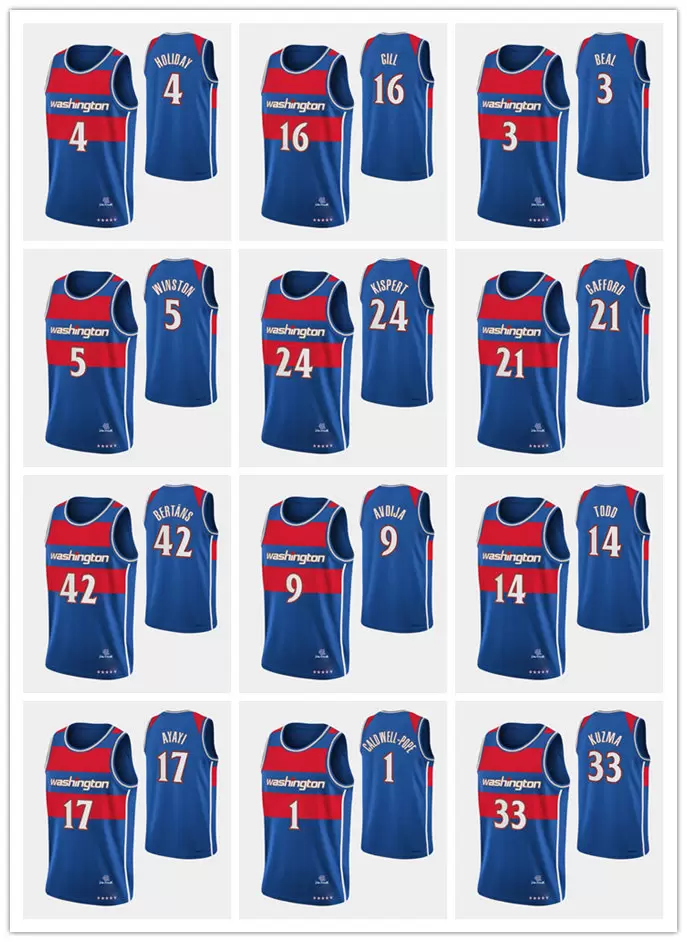 

Men WashingtonWizardsKyle Kuzma Spencer Dinwiddie Kentavious Caldwell-Pope Bradley Beal Montrezl Harrell 75th Anniversary City B, Black