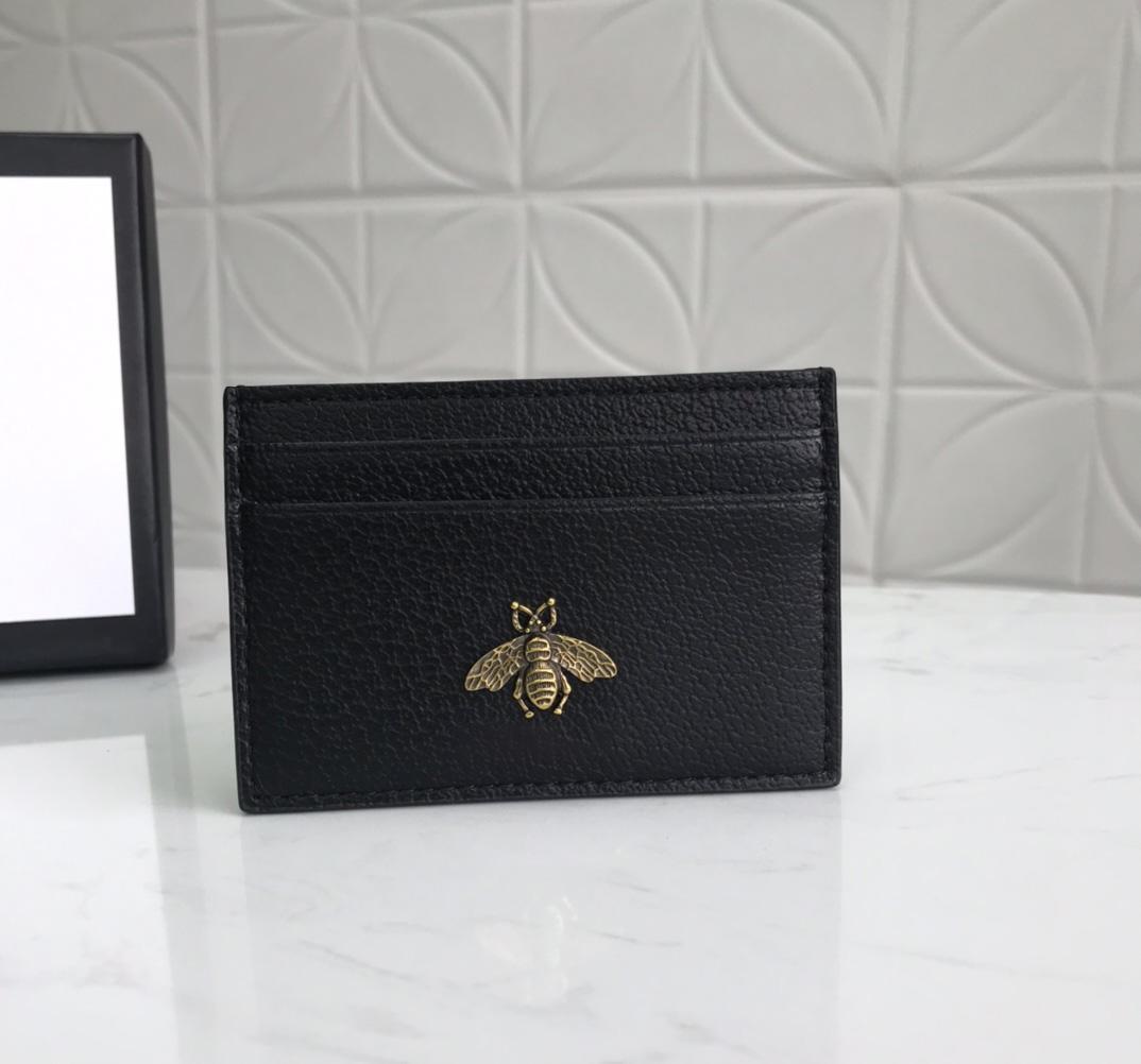 

2021 Fashion Designers Wallets Luxurys Mens Women Leather Bags High Quality Classic Bee Tiger Snake Letters Purses Original Box Digram Card Holder 436022, Same as pics