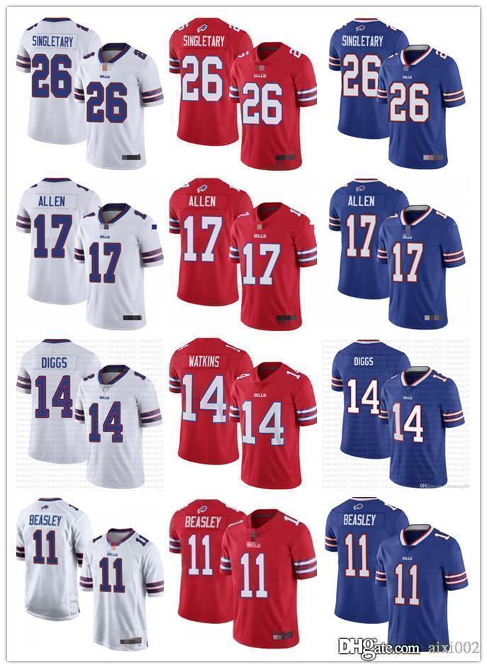 

Mens Womens Youth Buffalo Bills 14 Stefon Diggs 17 Josh Allen 26 Devin Singletary 11 Cole Beasley White Red Blue Football Jerseys, Black;red