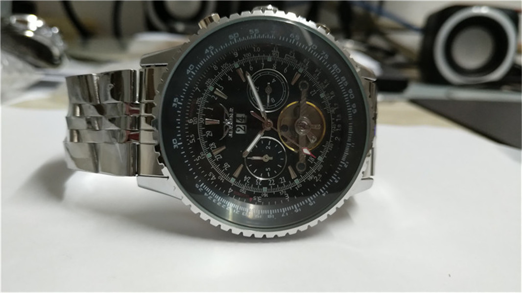 JARAGAR New Style Watches Mechanical Movement Mens Wrist Watch Metal Band JR03-image-660107225