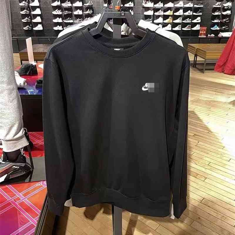 

Round neck 2021 new autumn NK top tide brand loose casual solid color long sleeve bottomed shirt men' sweater, White