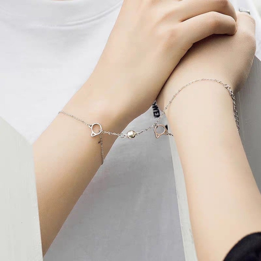 

bracelet A pair of simple Korean female student sisters bracelets couples, Golden;silver