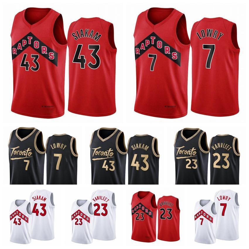 

2020 Toronto Raptors Men Pascal Siakam Fred VanVleet Kyle Lowry 2020/21 Swingman City Basketball Jersey White New Uniform, Black;red