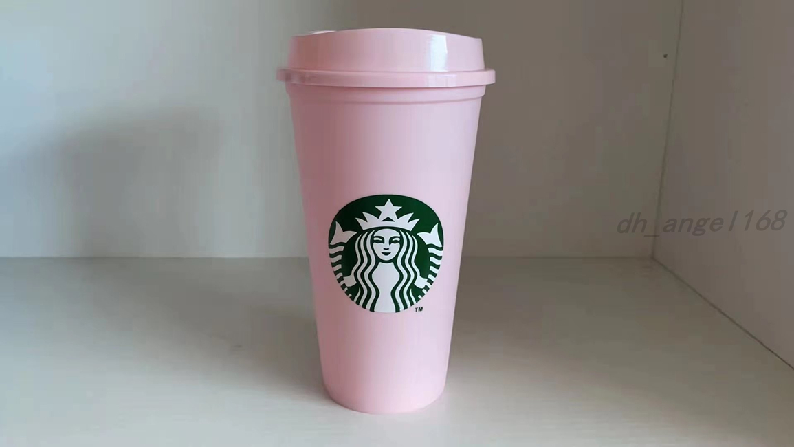 

Hot sales Starbucks Plastic Tumbler Reusable Clear Drinking Flat Bottom Cup Pillar Shape Lid Straw Mug Bardian, As picture