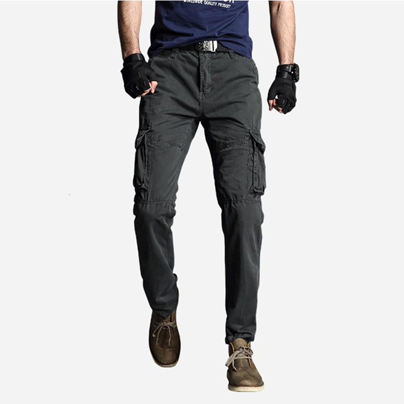

2021 New Men's Casual Brand Spring Autumn Fashion Cotton Straight Pants Man Style Pockets Trousers Size -40 N9iw, Gray