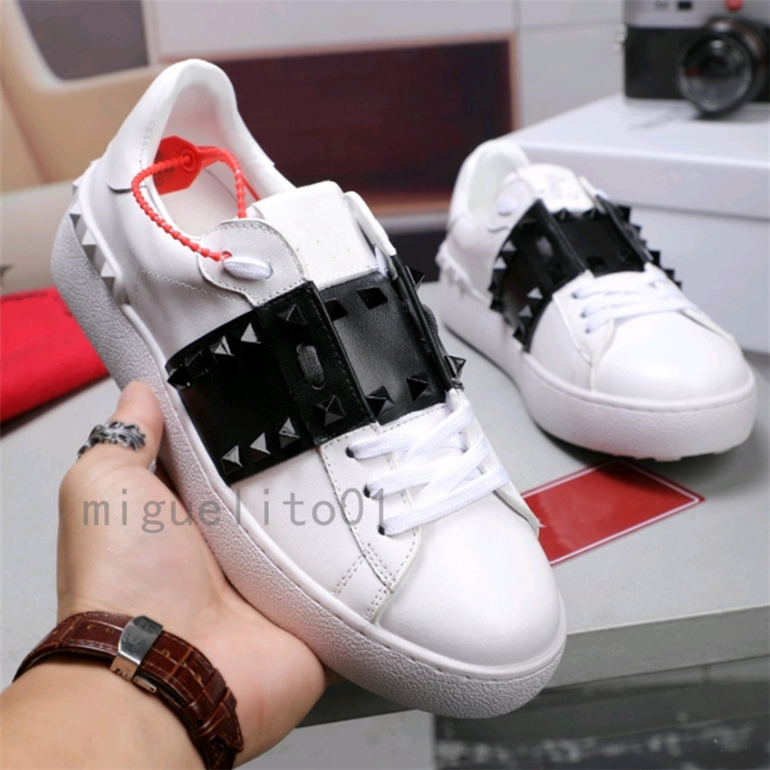 

2021 Stud Spikes Black Mens Womens Chaussures Shoe Beautiful Platform Casual Scarpes Shoes Leather Solid Colors Dress Shoe, Color_01