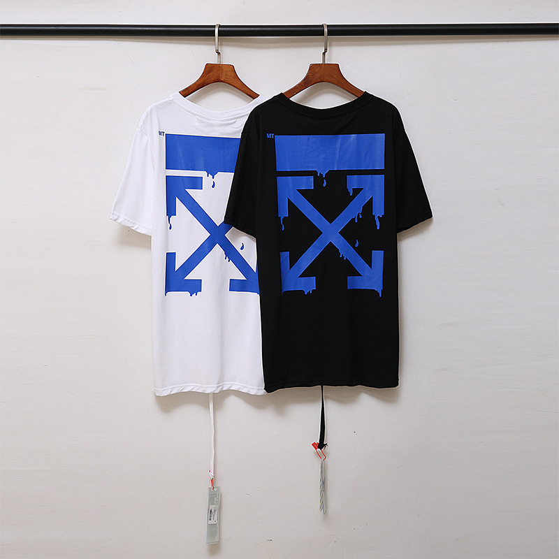 

Chao Brand Off style City Limited Drop Ink Arrstyle Short Sleeve T-shirt Large Size Loose Men's and Women's Bottom Shirt, Black