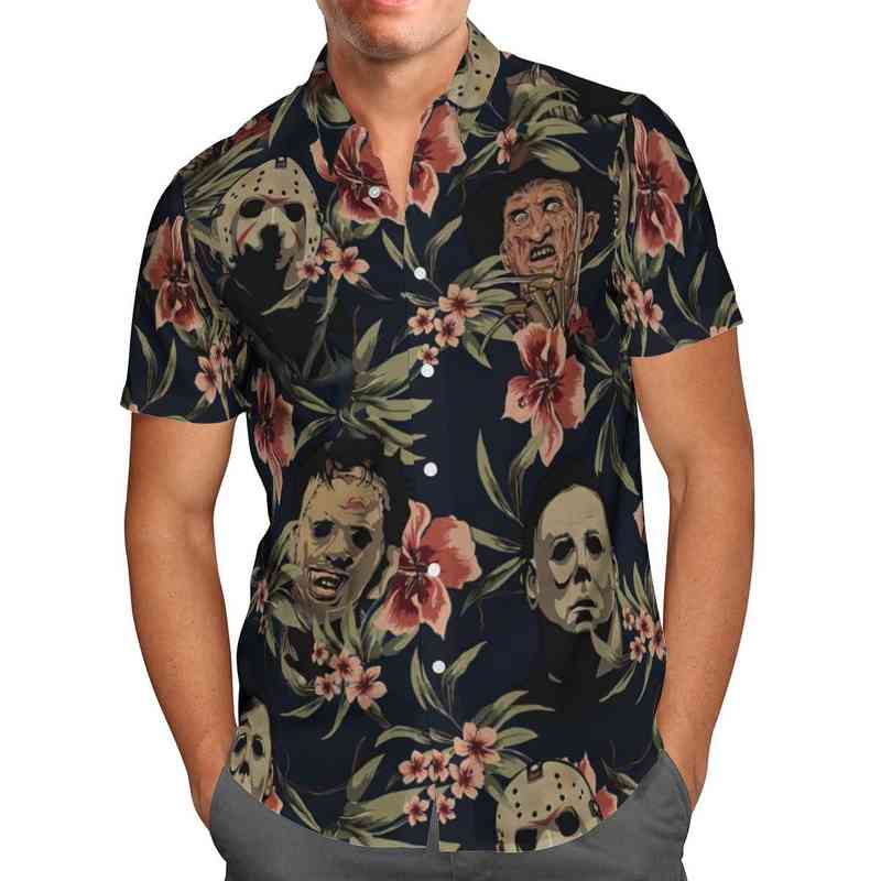 

Halloween 3D Beach Hawaiian 2021 Summer Men Shirt Short Sleeve Shirt Streetwear Oversized 5XL Camisa Social Chemise Homme-863 H1210, 01