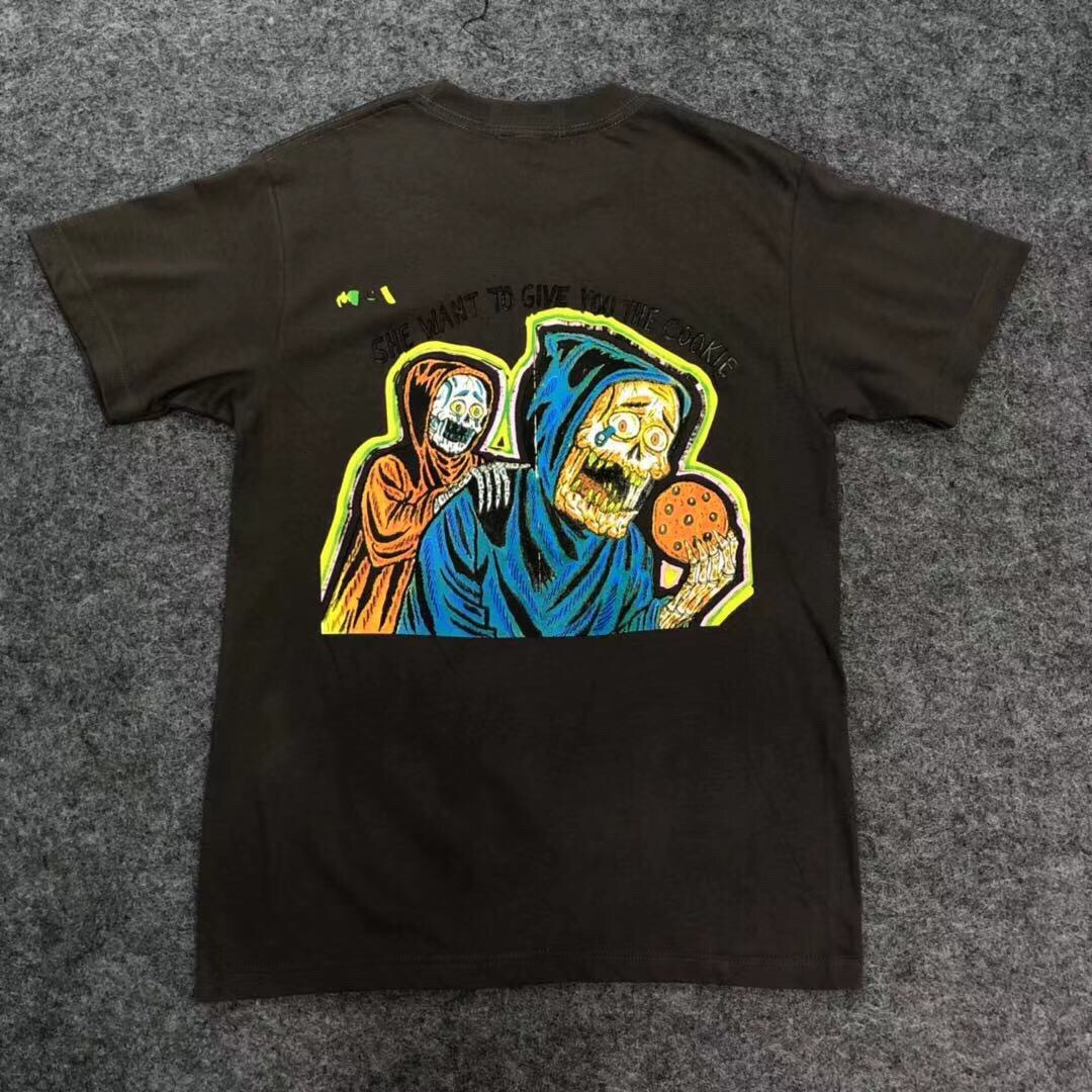 

2021 New Cotton Devil Print the Sixth Season From Kanye West Men' Black Style Hip-hop T-shirt Summer 16g0, Beige