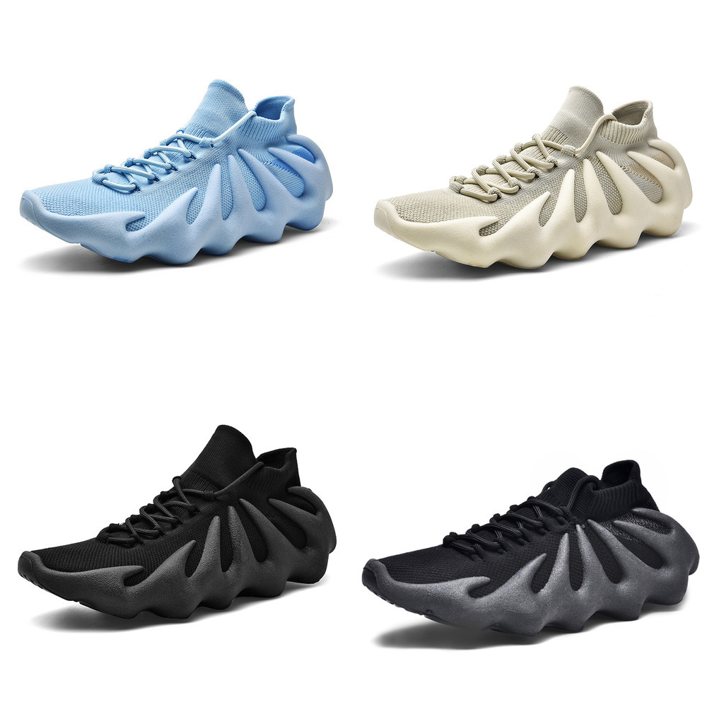 

2021 Fashion Coconut Running Shoes Brand Design Stylish Men's Sneakers Luminous Breathable Sports Chunky Zapatillas Hombre 210726, Black white-jd