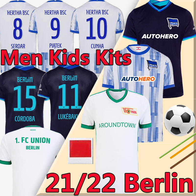 

21/22 Hertha BSC Soccer Jerseys PIATEK 2021 2022 DARIDA CUNHA DILROSUN LUKEBAKIO DUDA Football Shirt Union Berlin FRIEDRICH KRUSE UJAH MEN+KIDS KIT Fußball-Trikot, Bolinheta 20 21 home