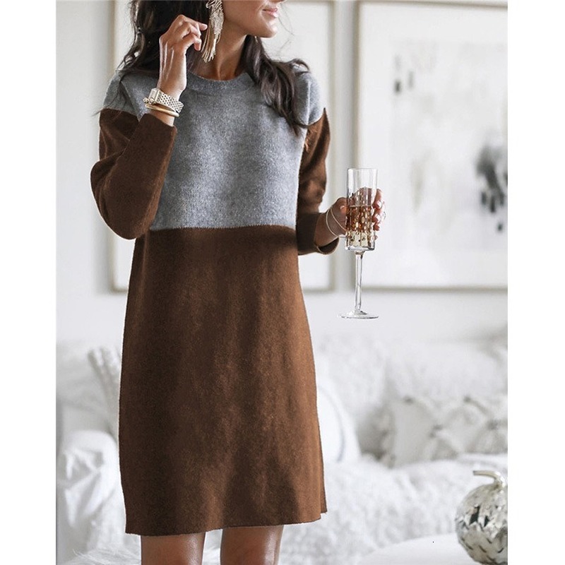 

2021 New Fashion Casual Harajuku Vestido De Festa Women Robe Femme Plus Size Chinese Style Straight Patchwork Knee-length O-neck Htj1, Wine red