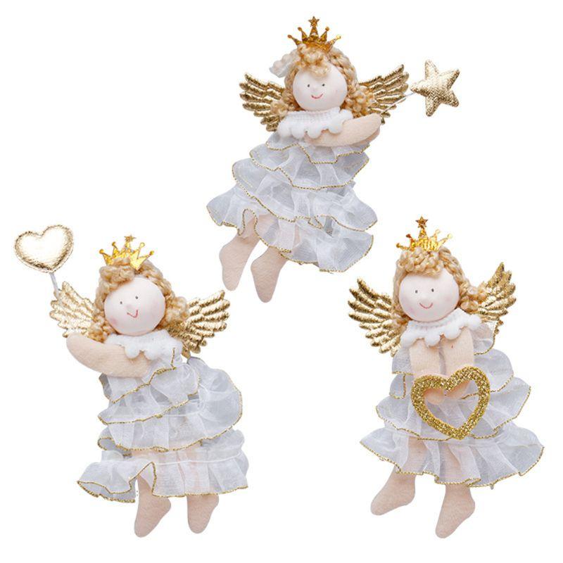 

Christmas Decorations Cute Heart Star Angel Doll Toy Hanging Xmas Tree Ornament Year Party Holiday Home Decoration