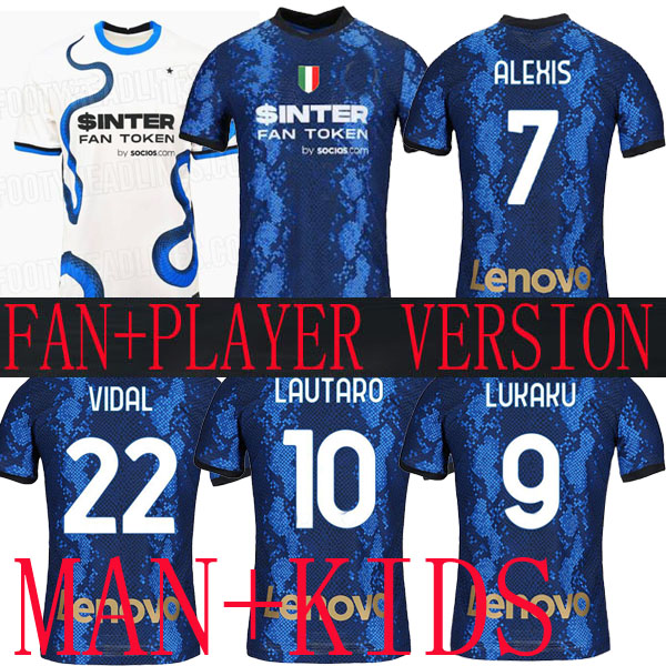 

21 22 Inter LUKAKU LAUTARO ERIKSEN Milan Player version soccer jerseys kids away black kits Vrij Hakimi ALEXIS Barella Maglietta da calcio 2021 jersey football shirt, Plaery verson 2