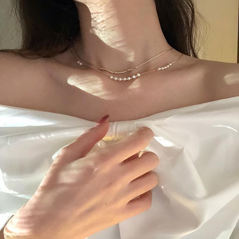 

Chokers Pearl Clavicle Choker Niche Elegant Design Chain Necklace For Women Wedding Gift Jewelry 2021 Collares Para Mujer