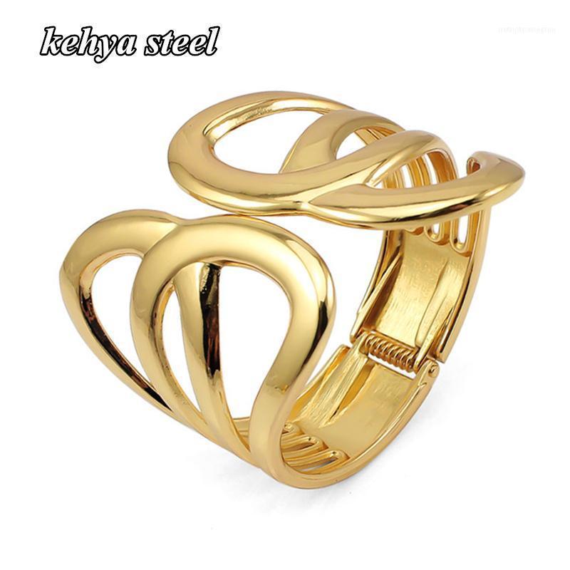 

Bangle Fashion Roman Style Alloy Gold/Steel Color Lover Charm Bracelet For Women Statement Brand Gold Big1