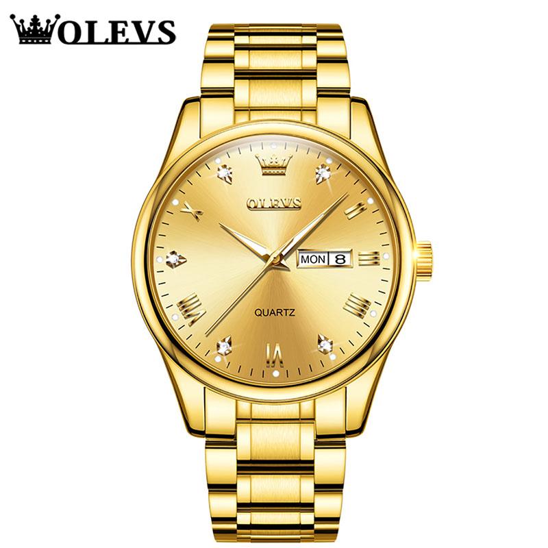 

Wristwatches Luxury Men Wristwatch Quartz Gold Men's Watches Waterproof Diamond Business Top Brand Wrist Watch 2021