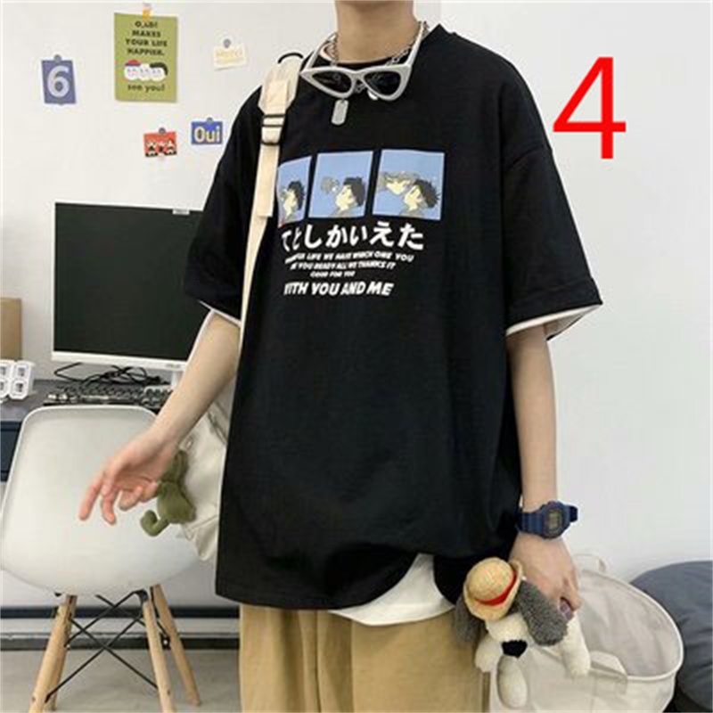 

2021 New Short-sleeved T-shirt Men's Embroidery Casual and Comfortable Korean Style Trend Afc1
