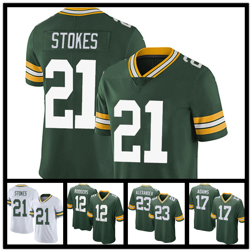 

Green Bay Packers 21 Eric Stokes American football Jersey 12 Aaron Rodgers 23 Jaire Alexander 17 Davante Adams 33 Aaron Jones 55 Za'Darius Smith 4 Brett Favre 80 Driver, Mens-baozhuanggong