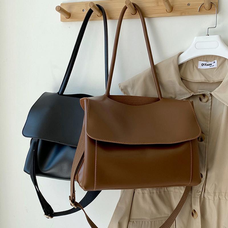 

Evening Bags Retro Luxury Pu Women's Shoulder Bag Large-Capacity Casual Messenger Woman Fashion Minimalist Designer Women, Black