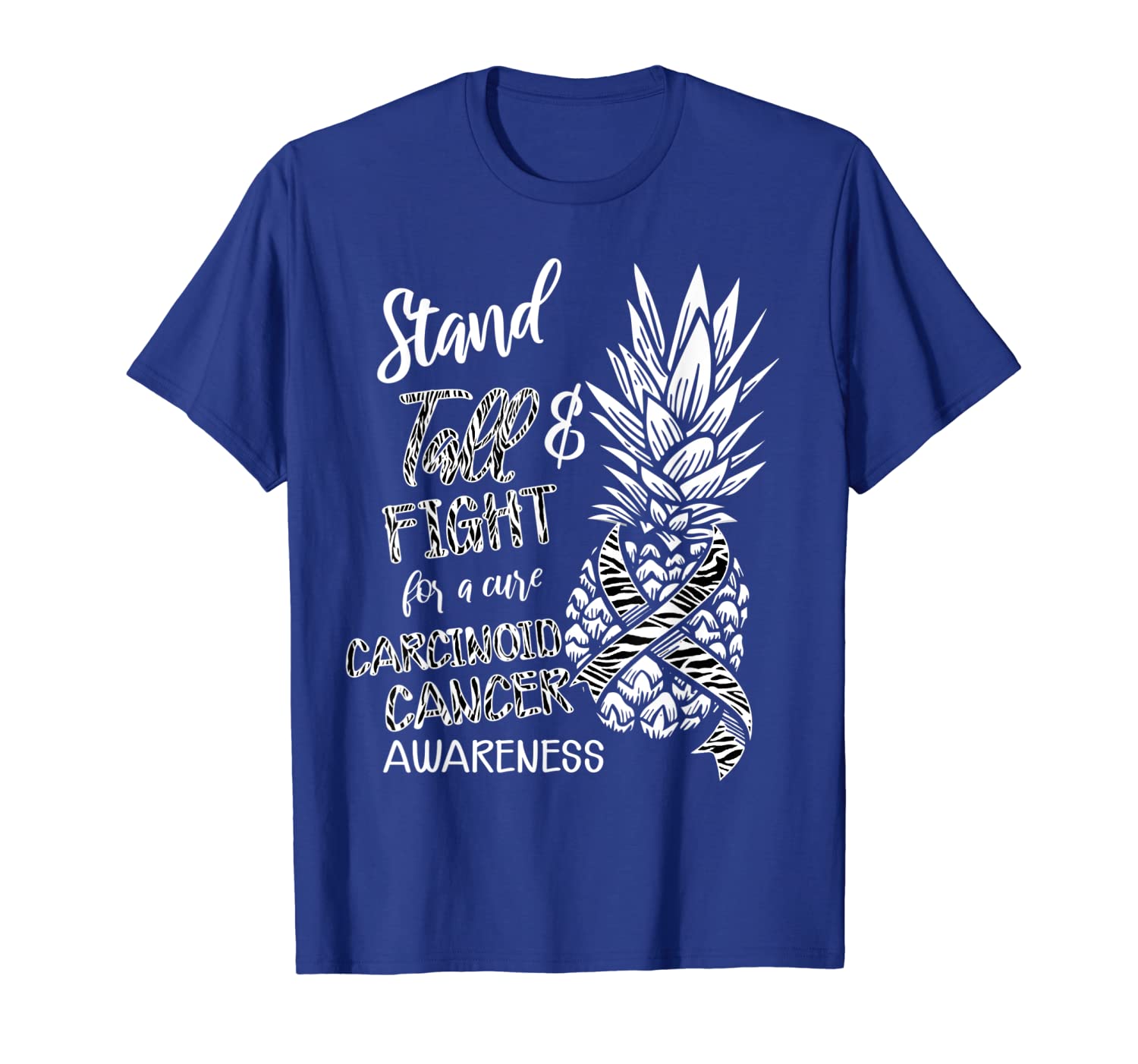 

fight for a cure pineapple shirt carcinoid cancer tshirt, White;black