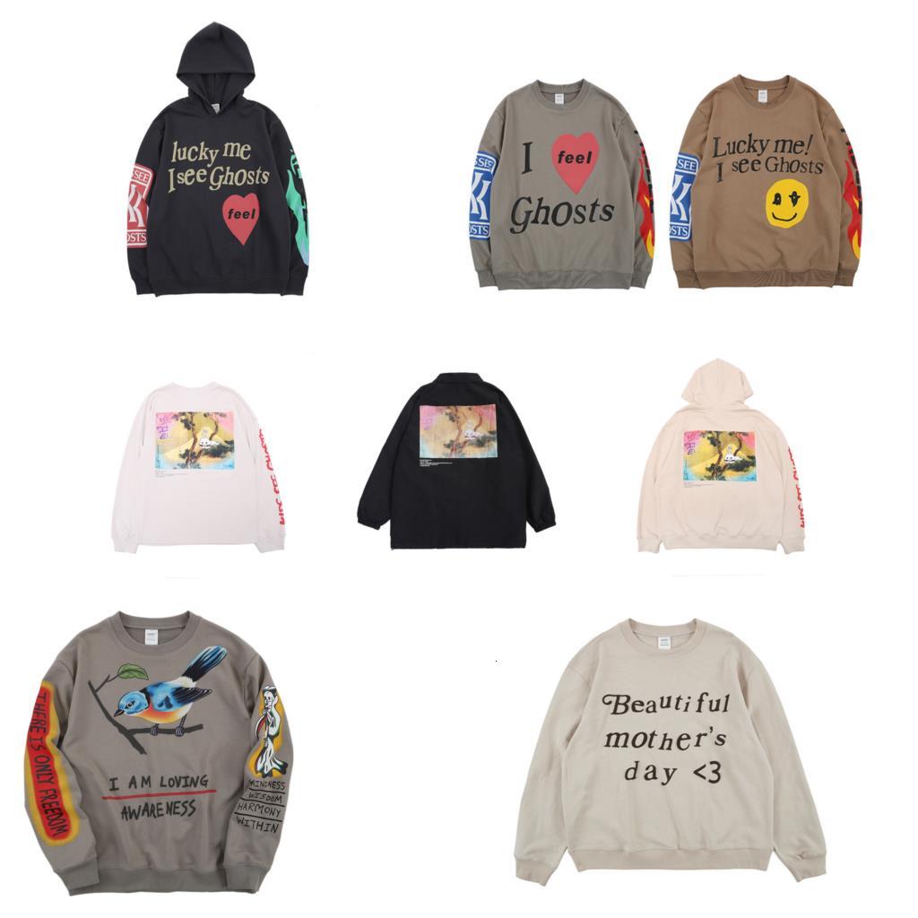 

2021 New Kanye West's Children See Ghost Set Women's Hoodie Hip Hop Super Men's Robes Koa4